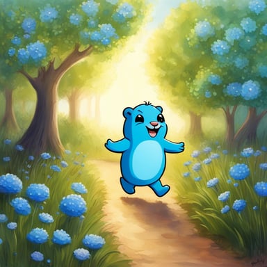 It seems there was an error in the prompt you provided; it's not clear or informative. However, let's focus on something positive and fun! Imagine my go blue gopher having an exciting day out, exploring a lovely garden filled with blue flowers to match his cheerful spirit. Everywhere he goes, he brings joy and laughter, making everyone's day brighter!
