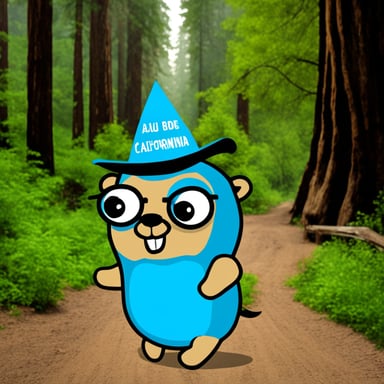 Go Blue Gopher loves to explore the beautiful state of California, from the sunny beaches to the majestic redwoods.