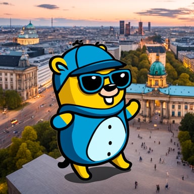 Go Blue Gopher loves exploring the vibrant city of Berlin, from its rich history to its modern street art.