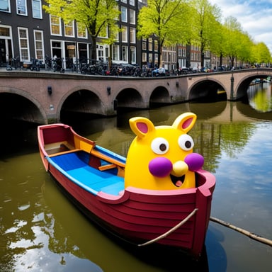 Go Blue Gopher had a wonderful day exploring the beautiful city of Amsterdam, admiring the lovely canals and tulip-filled gardens.