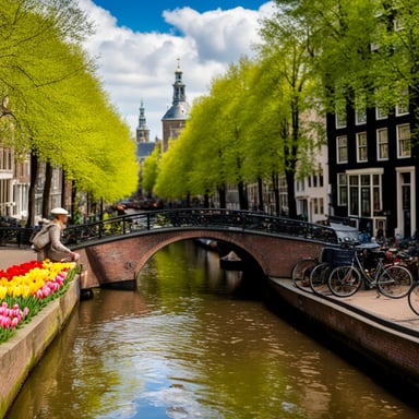 Go Blue Gopher had a wonderful day exploring the beautiful city of Amsterdam, admiring the lovely canals and tulip-filled gardens.