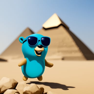 Go Blue Gopher explores the ancient pyramids of Egypt.