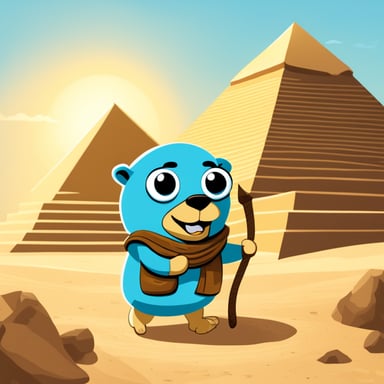 Go Blue Gopher explores the ancient pyramids of Egypt.