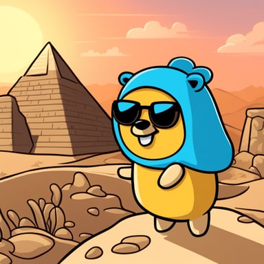 Go Blue Gopher explores the ancient pyramids of Egypt.
