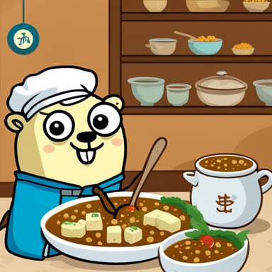 Go blue gopher enjoys trying different tofu recipes while in China.