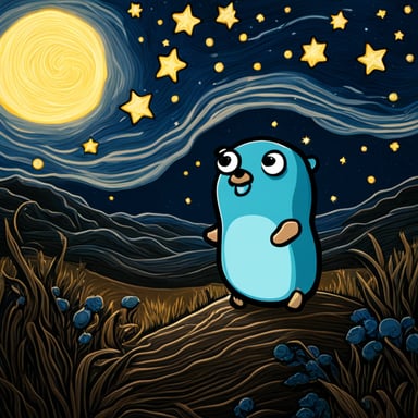 Go Blue Gopher under the starry night.