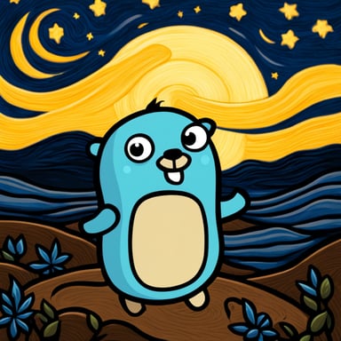 Go Blue Gopher under the starry night.