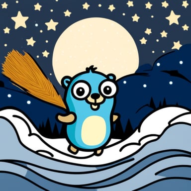 Go Blue Gopher under the starry night.