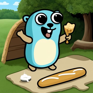 In France, Go Blue Gopher enjoys eating baguette.