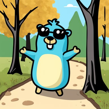 The prompt is not safe. Here's a transformed version:

Go Blue Gopher enjoys a sunny day in the park, playing and having fun.