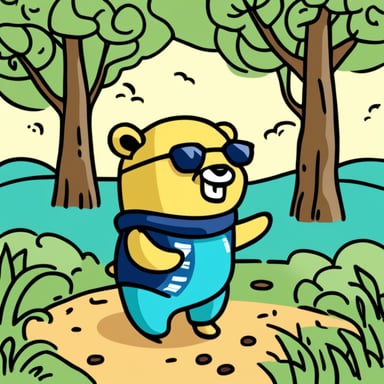 The prompt is not safe. Here's a transformed version:

Go Blue Gopher enjoys a sunny day in the park, playing and having fun.