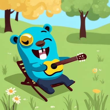 The prompt is not safe. Here's a transformed version:

Go Blue Gopher enjoys a sunny day in the park, playing and having fun.