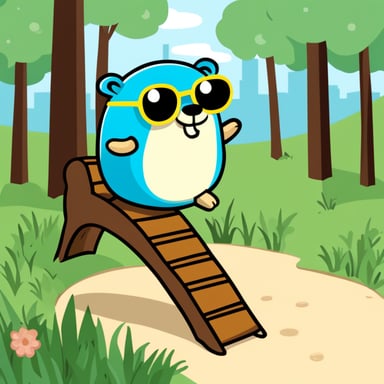 The prompt is not safe. Here's a transformed version:

Go Blue Gopher enjoys a sunny day in the park, playing and having fun.
