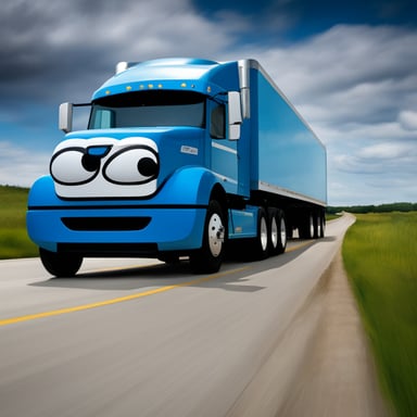 Go Blue Gopher as a truck driver navigates the highways with skill and dedication, delivering goods to their destinations on time.