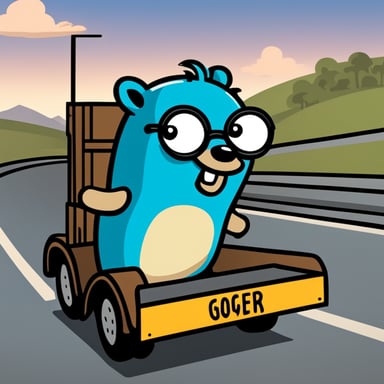 Go Blue Gopher as a truck driver navigates the highways with skill and dedication, delivering goods to their destinations on time.