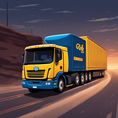 Go Blue Gopher as a truck driver navigates the highways with skill and dedication, delivering goods to their destinations on time.