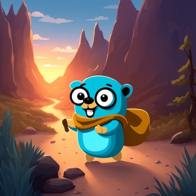 Let's go on an adventure with go blue gopher.