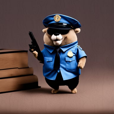 Go Blue Gopher as a cop.