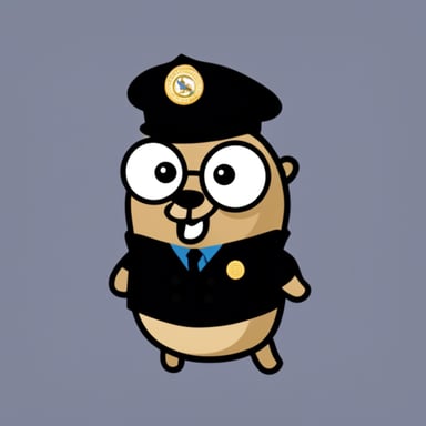 Go Blue Gopher as a cop.