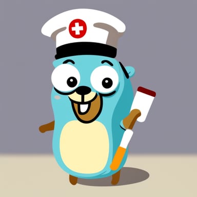 Go Blue Gopher as a nurse.