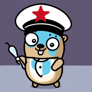 Go Blue Gopher as a nurse.