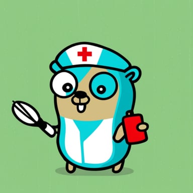 Go Blue Gopher as a nurse.