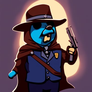 Go Blue Gopher as a vigilante.