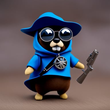 Go Blue Gopher as a vigilante.