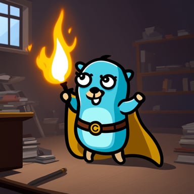 Go Blue Gopher as a vigilante.