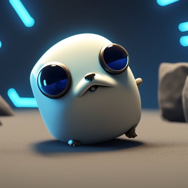 Go Blue Gopher in a hyper-realistic, 3D, futuristic scene trending on ArtStation.