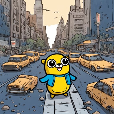 Go Blue Gopher adventures in the city, manga style!