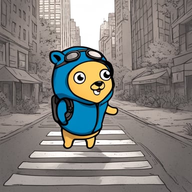 Go Blue Gopher adventures in the city, manga style!