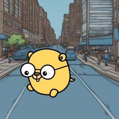 Go Blue Gopher adventures in the city, manga style!
