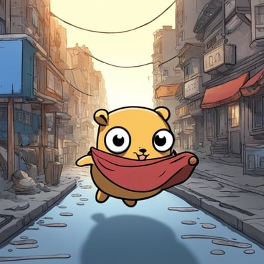 In the bustling city, Go Blue Gopher becomes the protagonist of a manga-style anime, embarking on adventurous quests and bringing joy and color to the urban landscape.