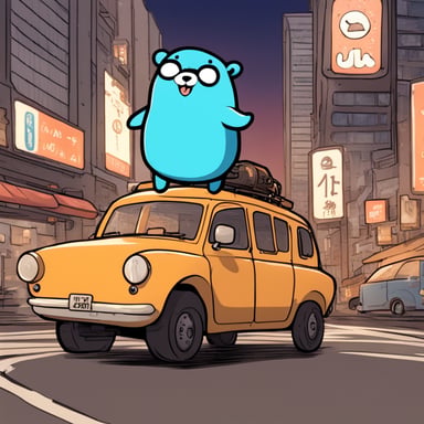 In the bustling city, Go Blue Gopher becomes the protagonist of a manga-style anime, embarking on adventurous quests and bringing joy and color to the urban landscape.
