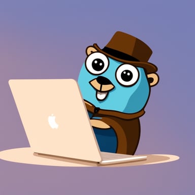 The Go Blue Gopher is sending a modern email filled with happiness.