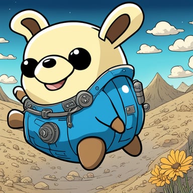 Inside a Japanese manga, Go Blue Gopher becomes the main character, embarking on an adventurous journey.
