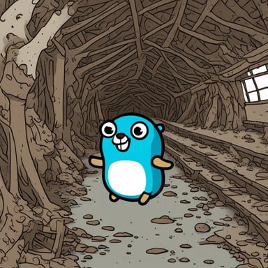 Go Blue Gopher as a character inside an adventurous and exciting manga.
