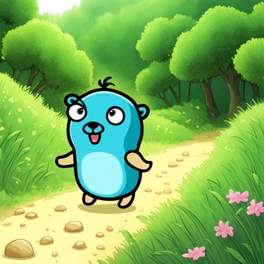 Go Blue Gopher as a character inside an adventurous and exciting manga.