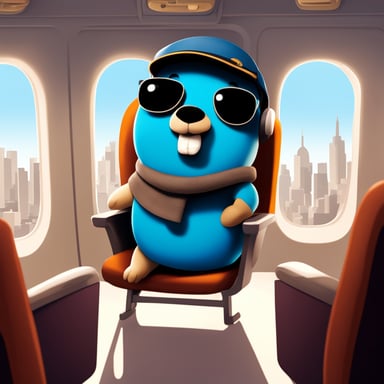 Inside an airplane, Go Blue Gopher was flying around the city, enjoying the view from above.