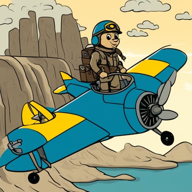 Go Blue Gopher piloting one army airplane loaded with supplies.