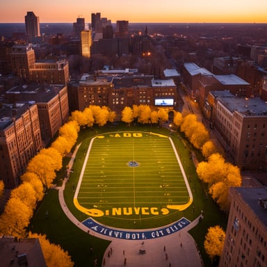 Go Blue Gopher's view from above the city.