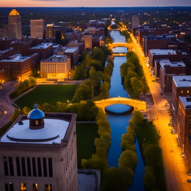 Go Blue Gopher's view from above the city.