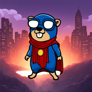Go blue gopher as a Marvel hero.