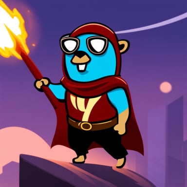 Go blue gopher as a Marvel hero.