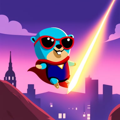 Go Blue Gopher as a DC hero.