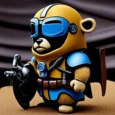 Go Blue Gopher with Mandalorian helmet