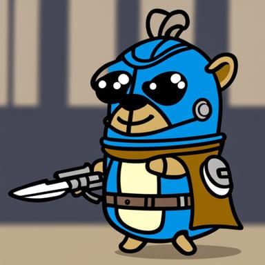 Go Blue Gopher with Mandalorian helmet
