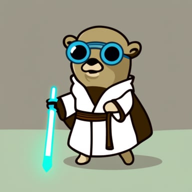 Go Blue Gopher as a Jedi in Star Wars.