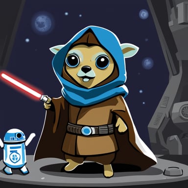 Go Blue Gopher as a Jedi in Star Wars.